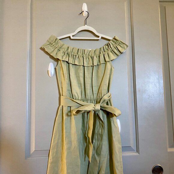 Reformation Sycamore Linen Dress in Dried Herbs Size XS - Picture 2 of 7